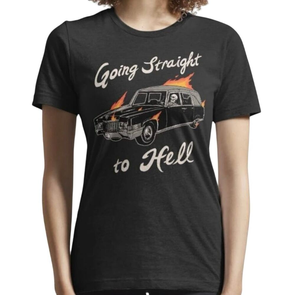 ‘Going Straight To Hell’ Black T-Shirt Tee Unisex Size Medium
